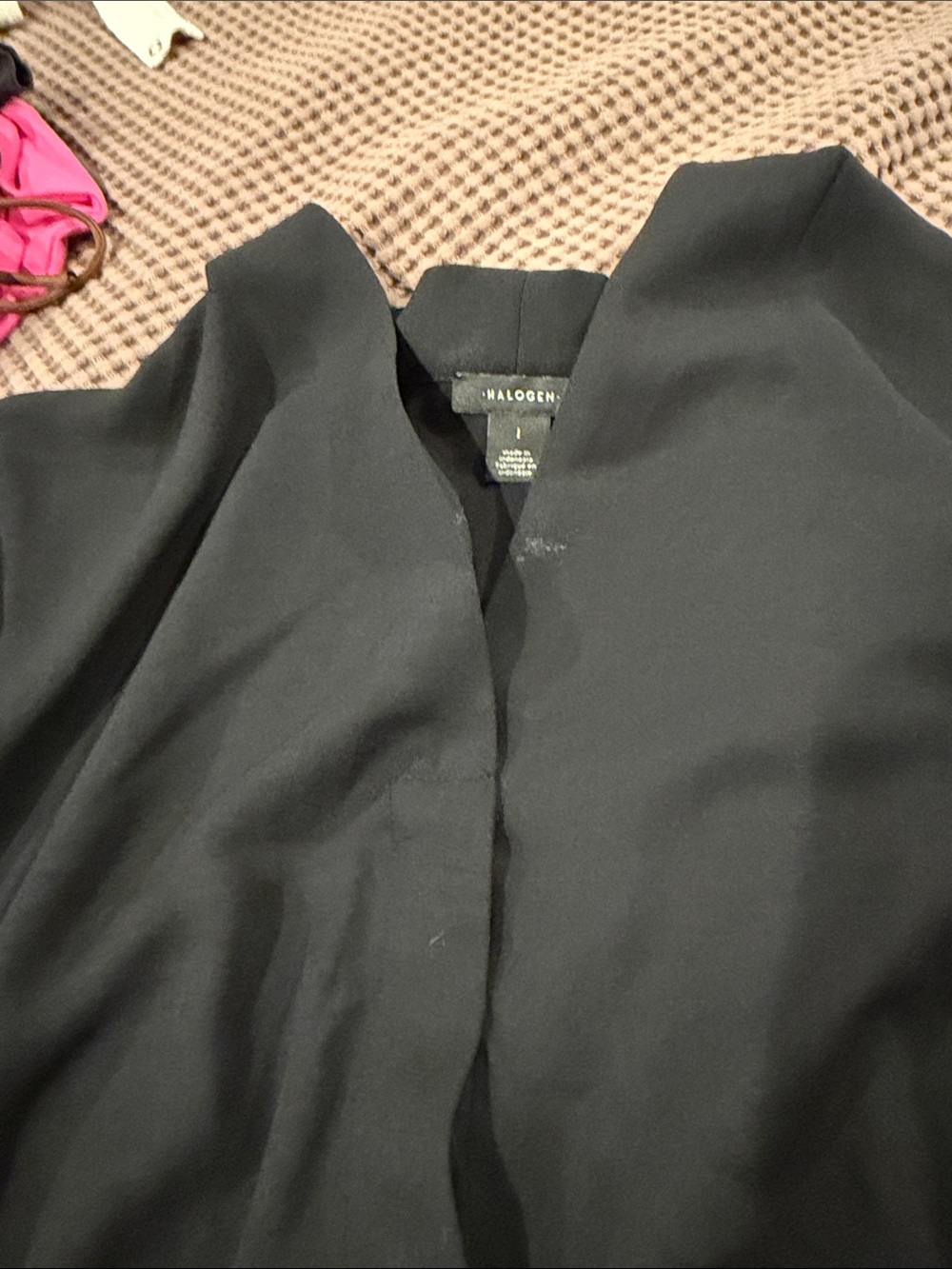 Halogen Black Open-Front Women's Blouse